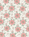 Whimsical Pink Floral Pattern Rug