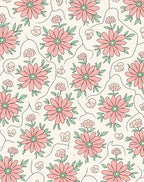 Whimsical Pink Floral Pattern Rug