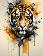 Wild Tiger Splash 2 Tone Pattern Rug