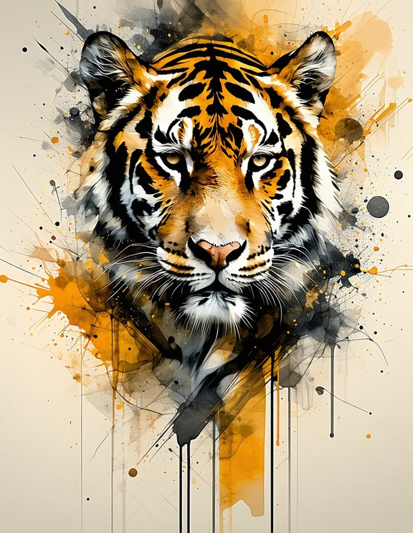 Wild Tiger Splash 2 Tone Pattern Rug