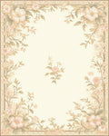 Delicate Floral Bloom Border Rug