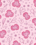 Pink Floral Sketch Pattern Rug