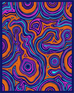 Vibrant Wavy Funky Doodle Rug