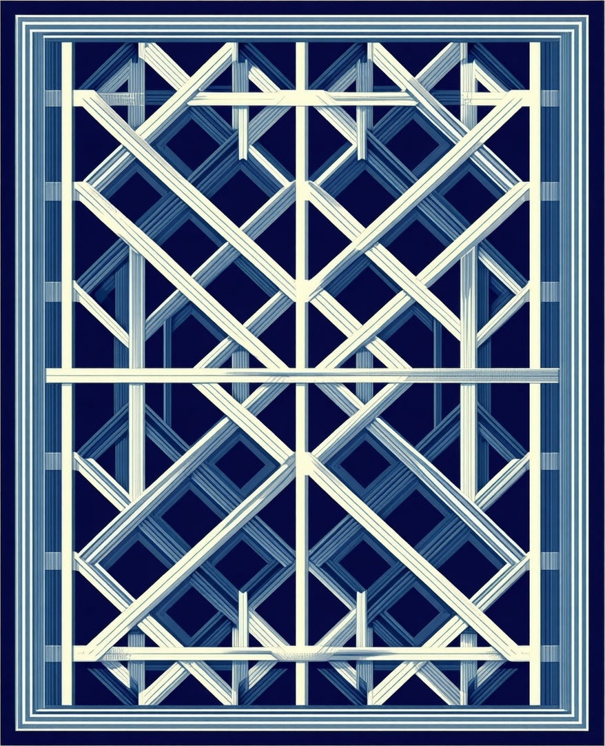 Geometric Lattice Pattern Rug