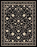 Classic Floral Scroll Work Design Rug