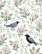 Charming Birds and Blossoms Pattern Rug