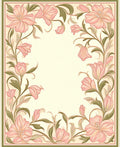 Art Nouveau Pink Floral Vine Pattern Rug