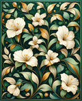 Elegant Floral Vines With Gold Accents Rug