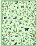 Whimsical Butterfly Floral Vines Rug