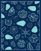 Oceanic Floral Nature Outline Pattern Rug
