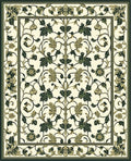 Floral Vine Bordered Cream Rug