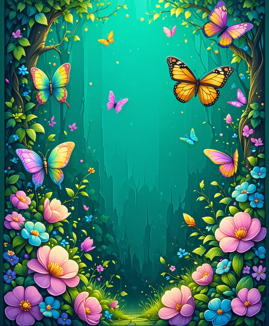 Enchanted Butterfly Floral Abloom Rug