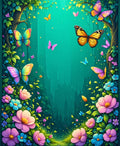 Enchanted Butterfly Floral Abloom Rug