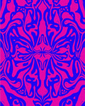 Abstract Blue and Pink Swirl Pattern Rug