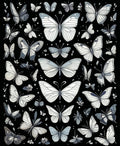 Monochrome Butterfly Garden Pattern Rug