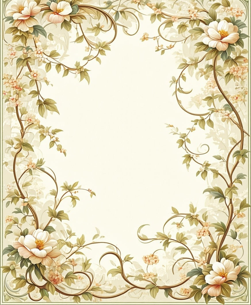 Ornate Floral Vine Inspired Pattern Rug