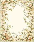 Ornate Floral Vine Inspired Pattern Rug