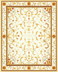 Golden Floral Swirls Accents Rug