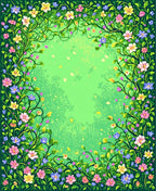Whimsical Vines And Floral Garden Rug