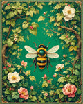 Bumblebee and Floral Garden Tapestry Rug