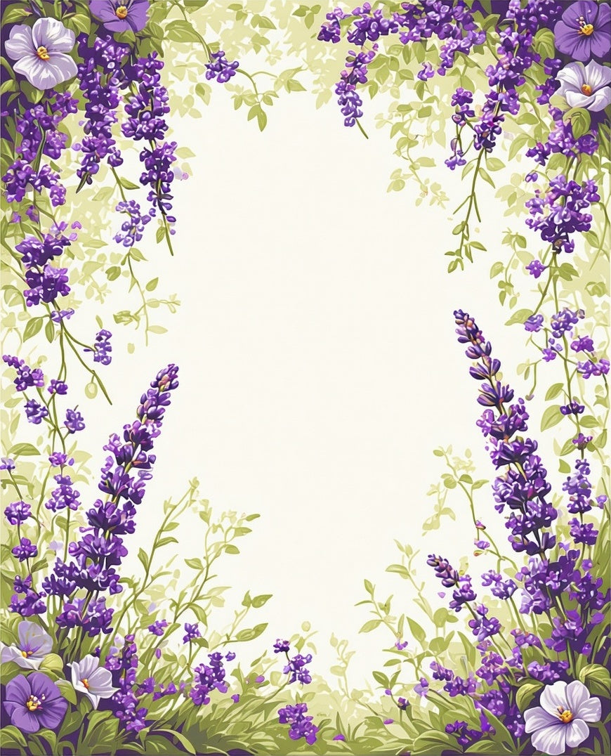 English Garden Lavender Floral Design Rug