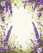 English Garden Lavender Floral Design Rug