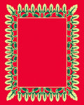 Red And Cream Floral Vine Border Rug