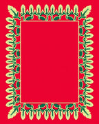 Red And Cream Floral Vine Border Rug