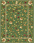 Emerald Floral Vine Detailed Rug