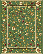 Emerald Floral Vine Detailed Rug