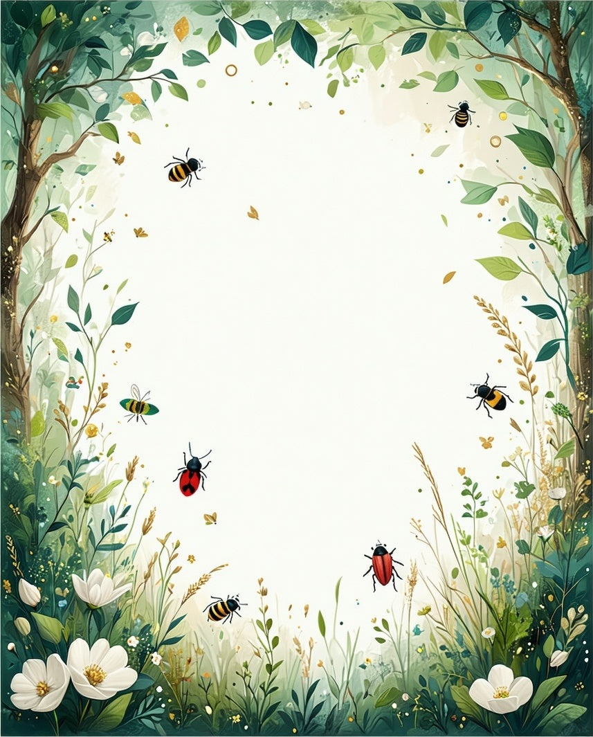 Whimsical Nature Insects And Flowers Rug
