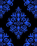 Bold Royal Blue Damask Pattern Rug