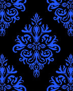 Bold Royal Blue Damask Pattern Rug