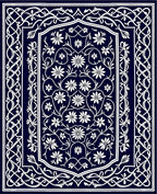 Classic Floral Vine Border Rug