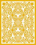 Golden Floral Art Deco Pattern Rug