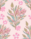 Soft Pink Floral Botanical Design Rug