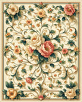 Ornate Floral Vine Pattern Rug