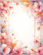 Floral Swirls Blush Pink Art Rug