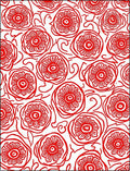 Bold Red Floral Scroll Pattern Rug