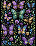 Vibrant Butterfly Garden Art Rug