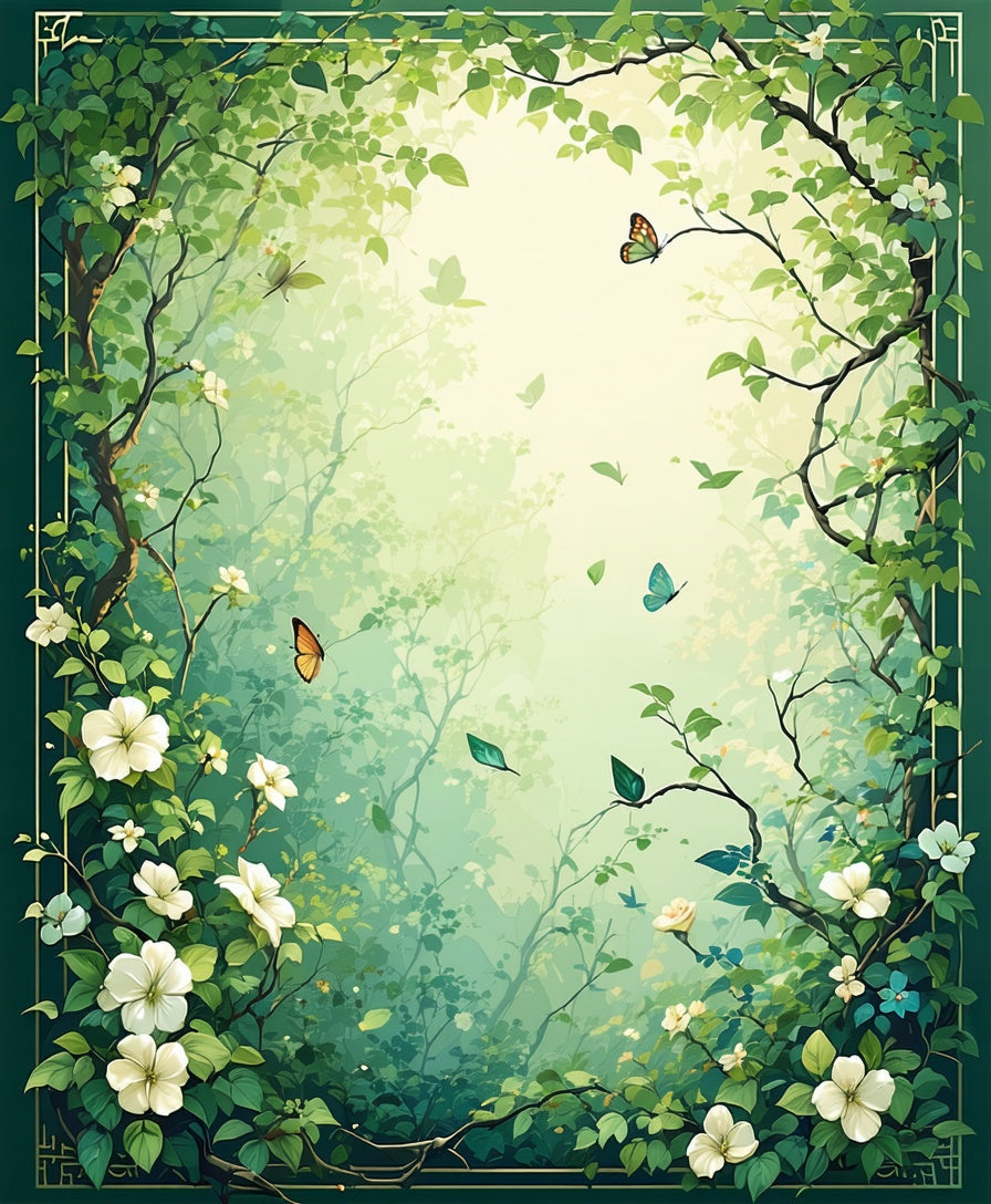 Enchanted Forest Butterflies Blossoms Rug