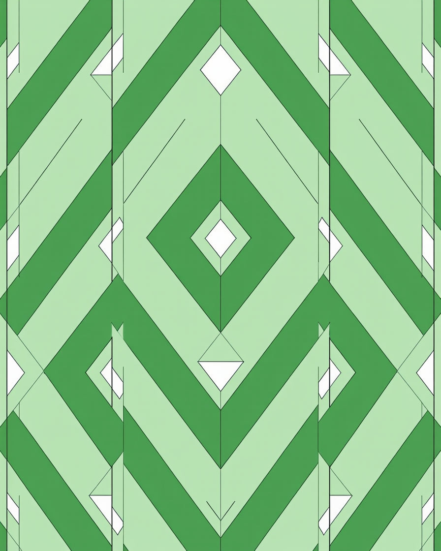 Emerald Green Layered Diamond Rug