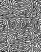 Abstract Black And White Wavy Pattern Rug