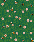 Whimsical Bees Floral Pattern Rug