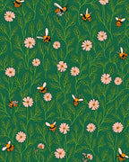Whimsical Bees Floral Pattern Rug