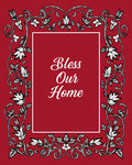 Red Floral Scroll Vine Pattern Rug