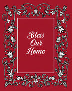 Red Floral Scroll Vine Pattern Rug