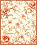 Elegant Floral Scrollwork Pattern Rug