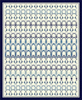 Classic Blue Repeating Arch Pattern Rug