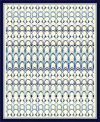 Classic Blue Repeating Arch Pattern Rug